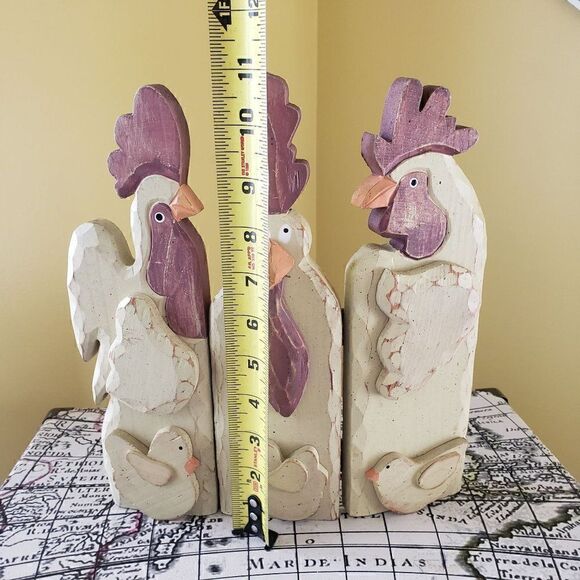 Vintage Tri-Fold 3 Hen/Rooster Set of 2 - Picture 7 of 10